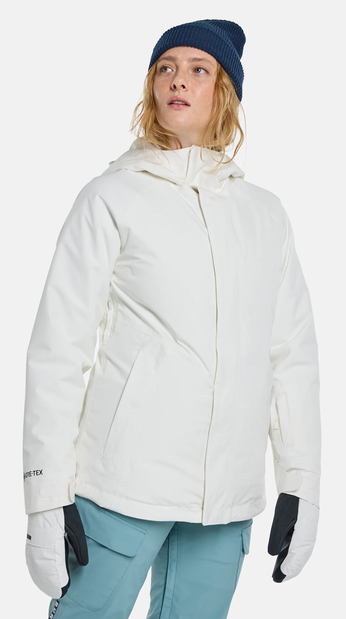 Burton Powline GORE-TEX Insulated Jacket Womens 2024 Stout White Knit Fabric Woven Fabric Fleece Fabric