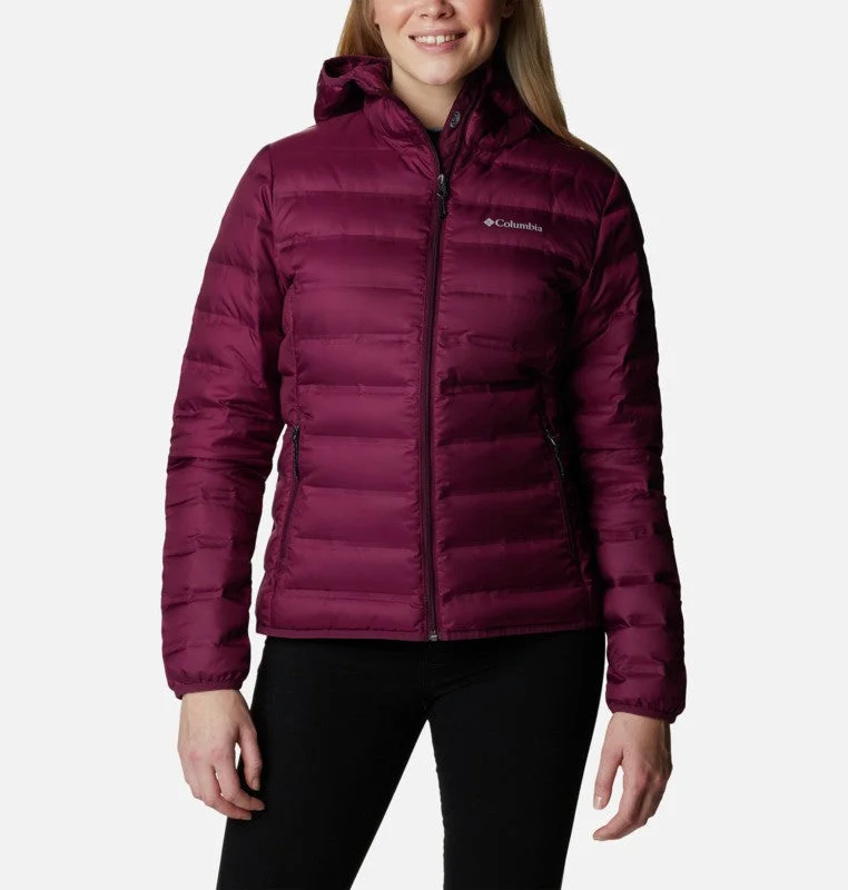 Columbia Ladies Lake 22 Short Hooded Down Jacket-BERRY Fitted Jacket Loose Jacket Oversized Jacket