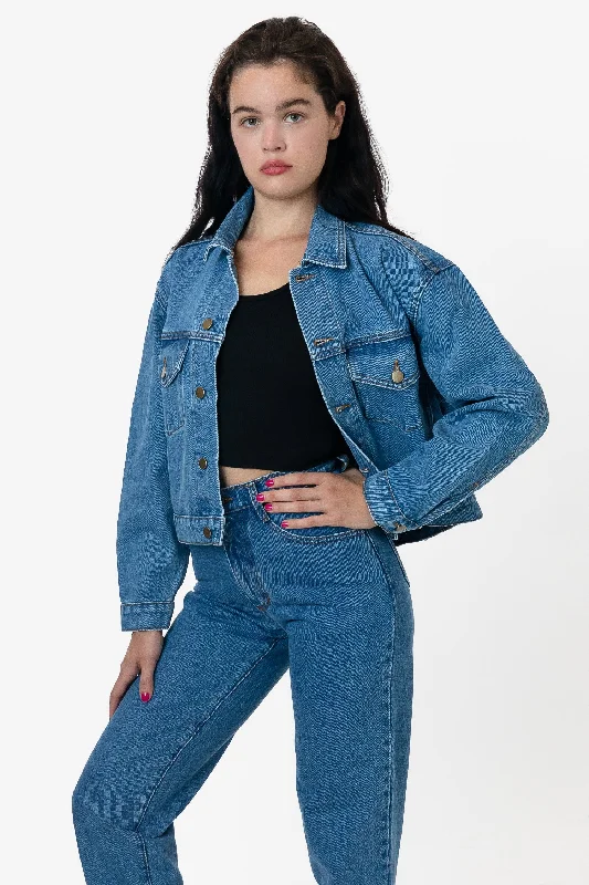 RDNW03 - Cropped Denim Jacket Tailored Jacket Straight Jacket A-Line Jacket