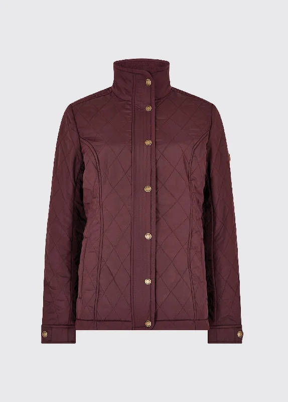 Camlodge Quilted Jacket - Currant Notch Collar Jacket Peter Pan Collar Jacket Cowl Neck Jacket