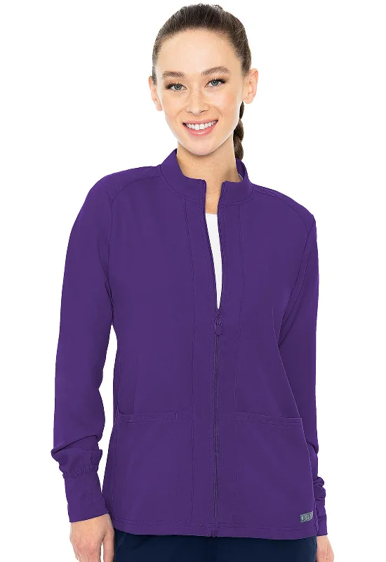 Med Couture Insight Zip Front Warm-Up With Shoulder Yokes Scrub Jacket Zippered Front Buttoned Front Snap Front