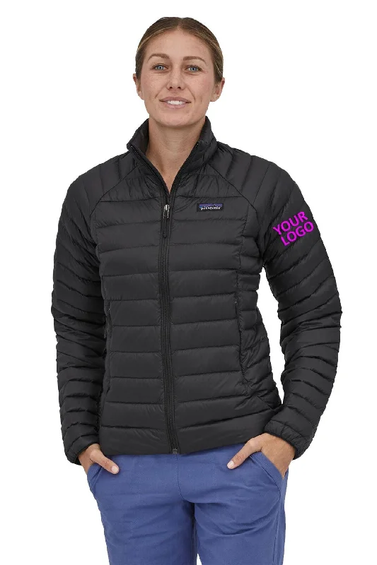 Patagonia Womens Down Sweater Custom Jackets, Black Cotton Fabric Linen Fabric Terry Fabric