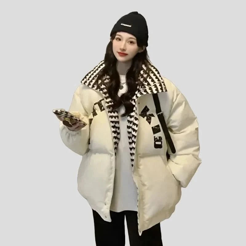 All-Match Puffer Parka Jacket for Women Bomber Jacket Anorak Windbreaker