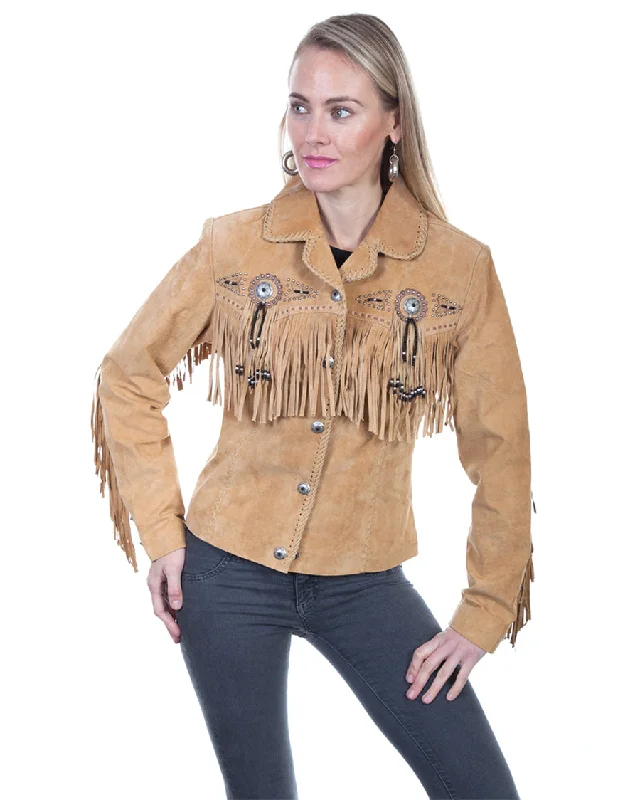 Women's Boar Suede & Beaded Fringe Jacket Chenille Jacket Brocade Jacket Lace Jacket