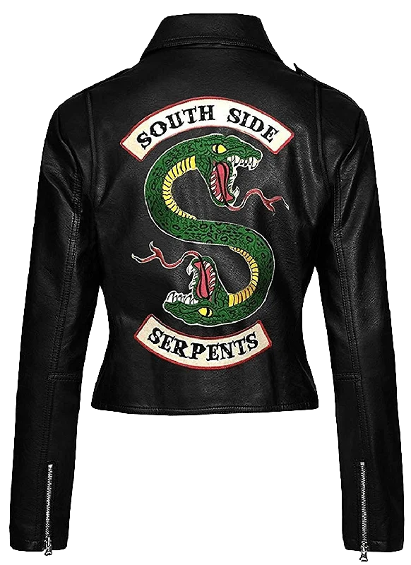 Women's Southside Serpents Comic Movie Leather Jacket | Rivedale Web Series Leather Jacket Striped Jacket Polka Dot Jacket Floral Jacket