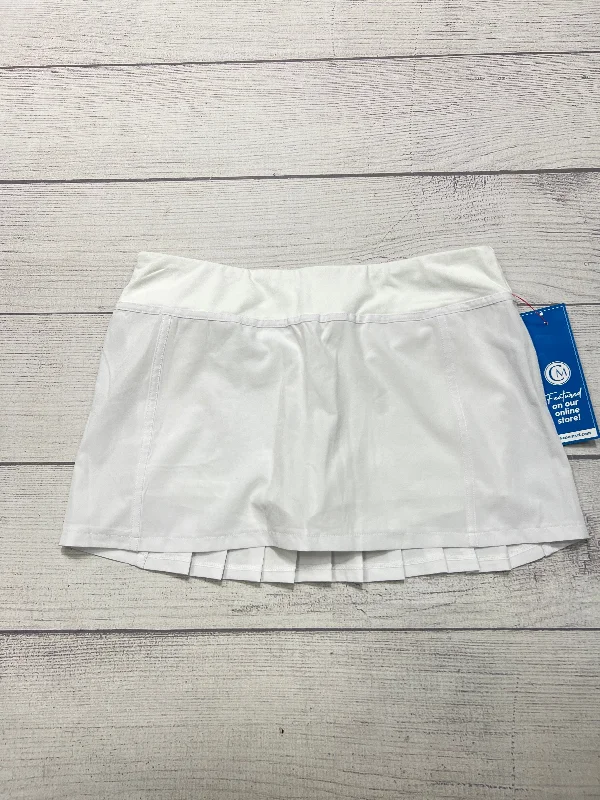 Athletic Skirt By Fabletics In White, Size: L denim skirt classic