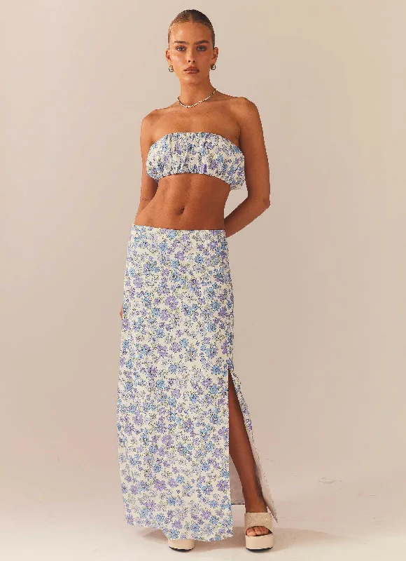 Frolicking In The Forest Maxi Skirt - Daisy Chain denim skirt trendy