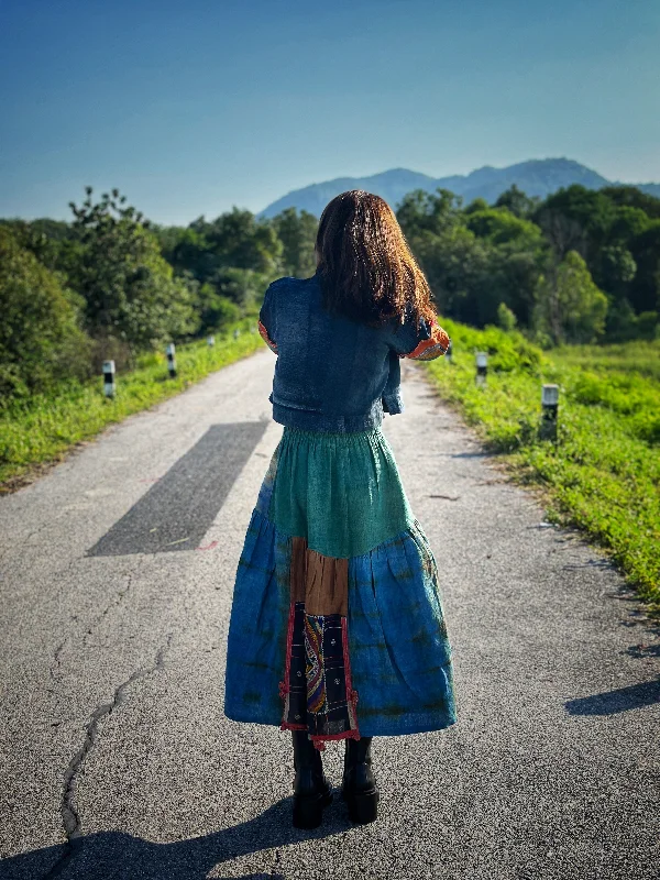 Patchwork Hemp Skirt cashmere skirt soft
