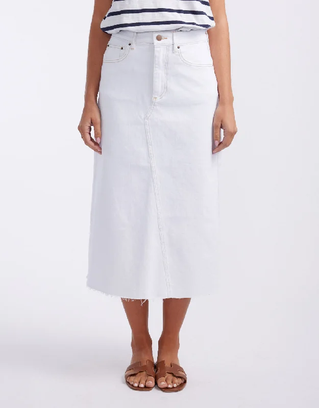 Saskia Denim Skirt - White lace skirt romantic