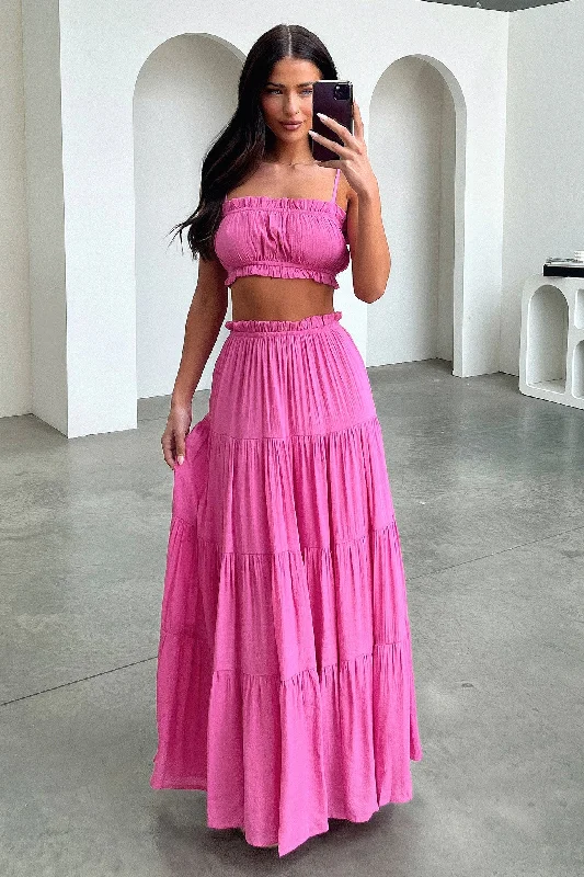 Selina Maxi Skirt - Pink casual skirt length