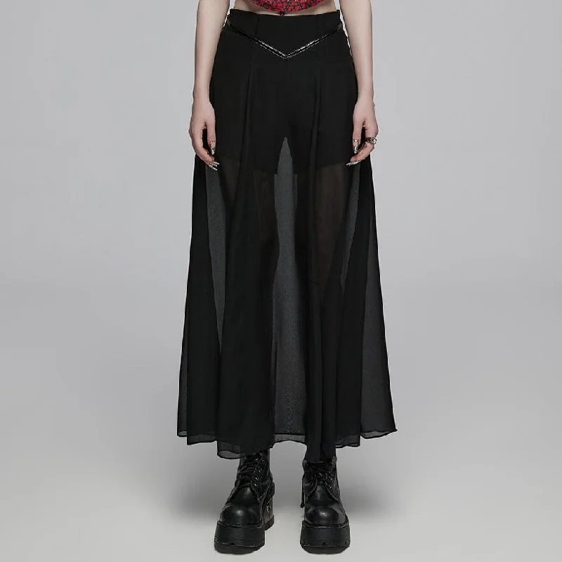Women's Gothic Double-layered High-waisted Skirt lace skirt feminine
