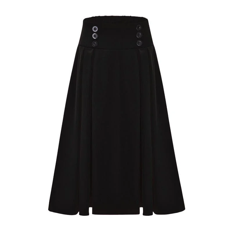 Women's Gothic High-waisted Draped Skirt spandex blend skirt