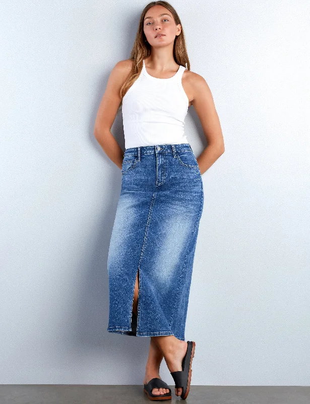 Fab Denim Maxi Skirt corduroy skirt comfortable