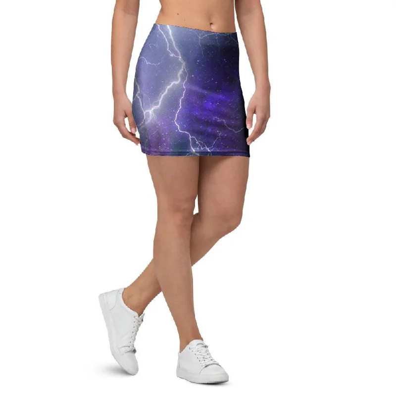 Lightning Aurora Galaxy Space Mini Skirt low waist skirt