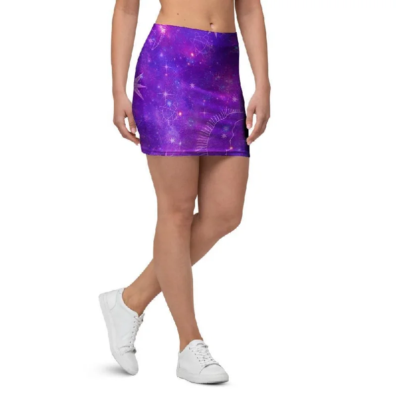 Luna Galaxy Space Mini Skirt asymmetrical skirt cut