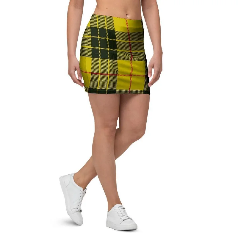 MacLeod Yellow Plaid Tartan Mini Skirt relaxed fit skirt