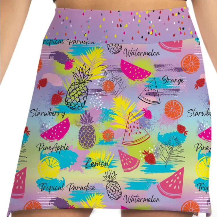 Skort Obsession Tropical Paradise Skort 17" velvet skirt glossy