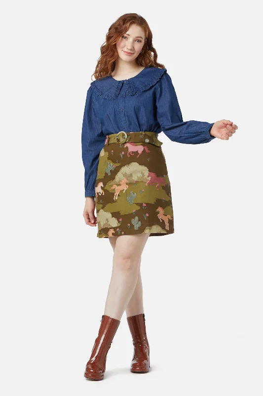 Wild Horses Skirt velvet skirt luxurious